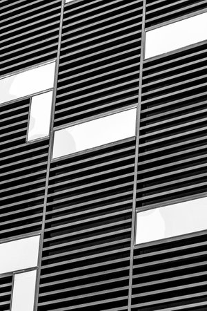Modern elements in contemporary architecture. Facade of a modern apartment building