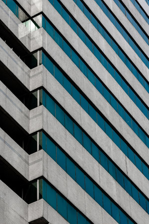 Modern building facade. Business industrial background. Contemporary commercial styleの写真素材