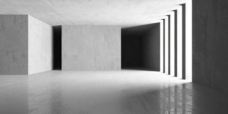 White Abstract Modern Architecture Interior Background. 3d Render Illustrationの写真素材