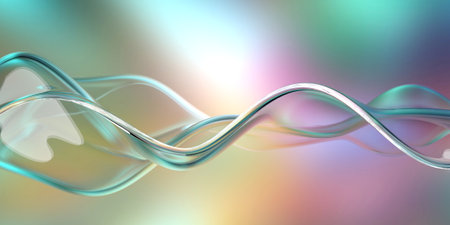 Transparent clear colorful glass or liquid waves. Neon pattern abstract background. 3d rendering