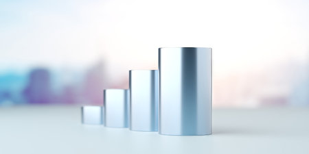 Success business graph on goal achievement strategy chart concept. Analyzing business data and customer insights. 3d renderingの写真素材