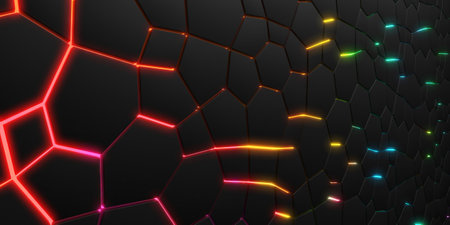 Abstract dark black geometric background. Fragmented surface. 3d renderingの写真素材