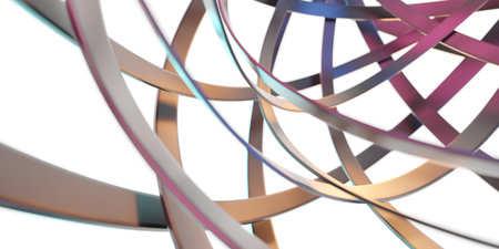 Shiny plastic wavy wallpaper colorful abstract background. 3d rendering