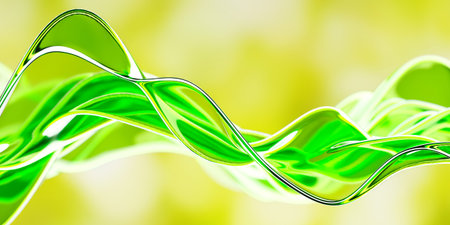 Colorful Abstract Wavy Liquid. Shiny wavy texture. 3d renderingの写真素材