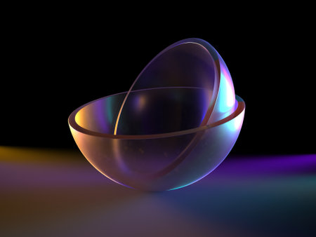 Abstract background with crystal glass object. Prism effect. 3d renderingの写真素材