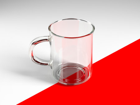Empty glass transparent coffee cupの写真素材