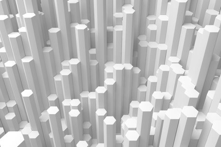 White background with hexagon patternの写真素材