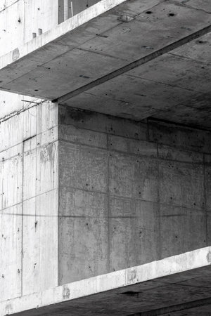 Construction site concrete structure. Modern architecture