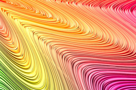 Abstract colorful wave patterns displaying vibrant fluid motion. 3d render.