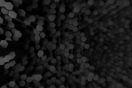 Geometric hexagonal depth design for backgrounds and digital artwork. 3d render..