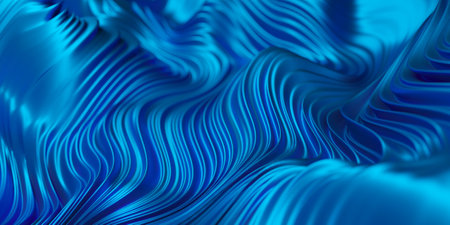 Abstract blue waves texture with flowing lines for creative design projects. 3d render.の写真素材