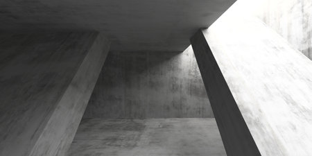 Abstract concrete architecture with geometric shapes and light play. 3d render.の写真素材