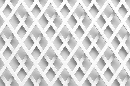 Geometric pattern with interlocking diamond shapes on white background. 3d render.の写真素材