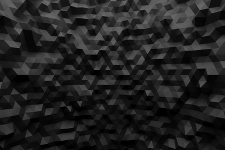 Geometric abstract black polygonal background for modern design concepts. 3d render.