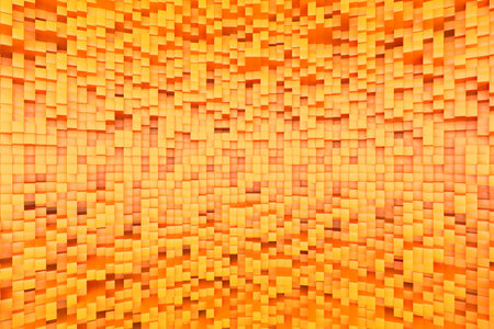 Vibrant geometric pattern with yellow cubes for modern design. 3d render.の写真素材