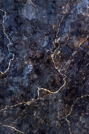 Deep blue marble texture with gold veins.