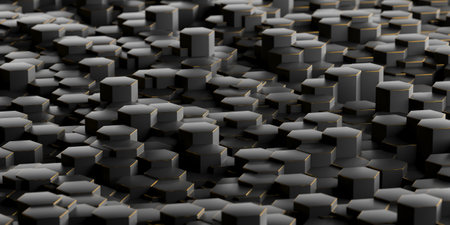 Abstract geometric hexagon pattern background. 3d render.