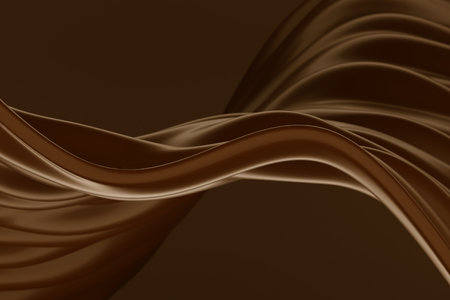 Abstract curved waves in brown tones for modern design and interior concepts. 3d render..の写真素材