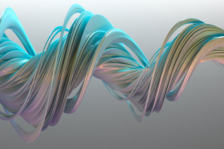 Abstract wavy lines in dynamic motion for modern art and design. 3d render..の写真素材