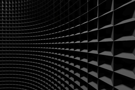Abstract geometric grid with curved pattern. 3d render.の写真素材