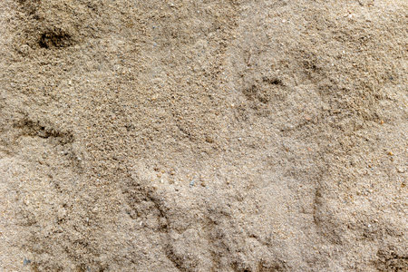 Close-up of sandy beach texture with fine grains and natural patterns.の写真素材
