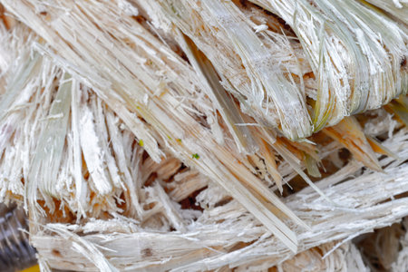 Close-up of natural sisal fibers for eco-friendly crafts and textiles.の写真素材