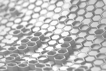 Abstract hexagonal pattern background in monochrome design for modern decor and architectural...