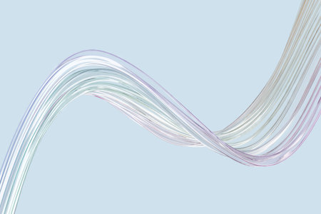 Elegant flowing curves in pastel colors for modern graphic design. 3d render.の写真素材