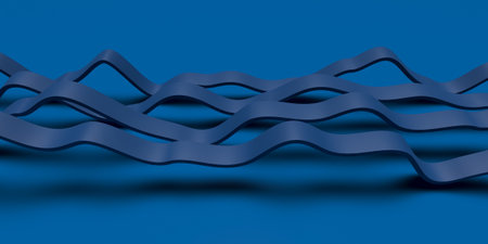 Abstract waves on blue background for modern design concepts. 3d render.の写真素材