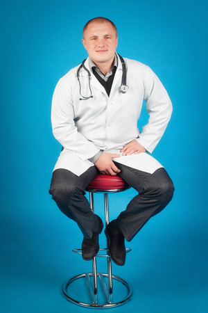 Young student of medicine smiling to cameraの写真素材