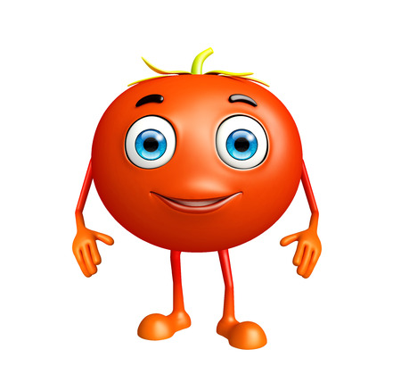 3D Illustration of Tomato character with standing poseの写真素材