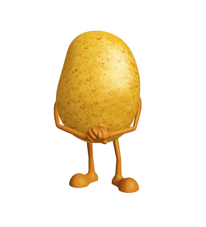 3d Illustration of Potato character with promise poseの写真素材