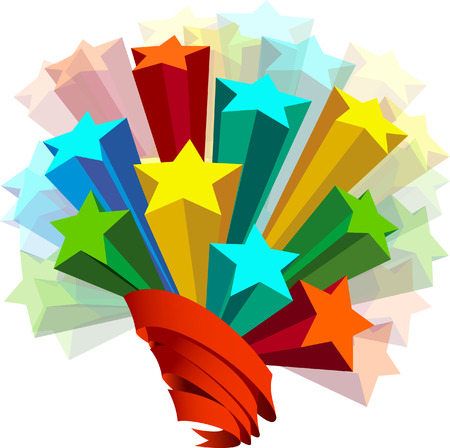 Stars in perspective    This image is a scalable vector illustration  of peoples and can be scaled to any size without loss of quality のイラスト素材