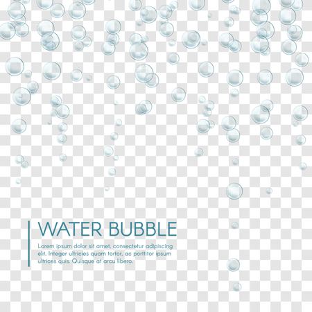 Underwater air bubbles foam on transparent background. Fizzy sparkles in water, sea, aquarium, ocean.のイラスト素材