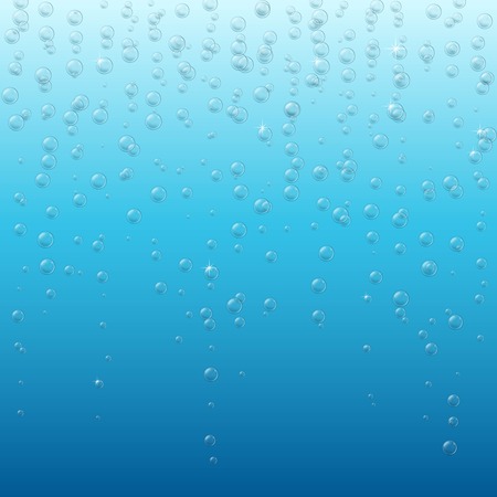 Underwater air bubbles foam on transparent background. Fizzy sparkles in liquid water, sea, aquarium, ocean.のイラスト素材