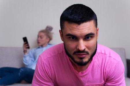 Young couple having relations problemsの写真素材