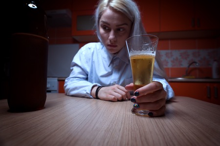 Female alcohol addictionの写真素材