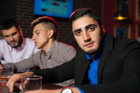 Old friends met at the barの写真素材