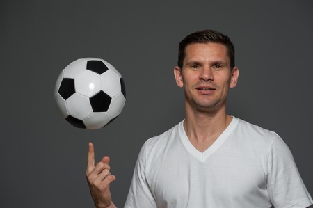 Handsome man posing in studioの写真素材