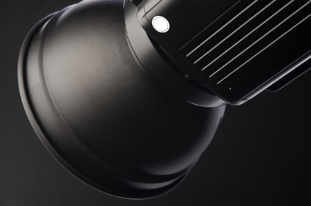 Plafond of professional black studio illuminatorの写真素材