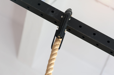 White rope in a gym for fitness workout