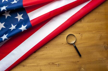 Top view the flag of the United States of Americaの写真素材