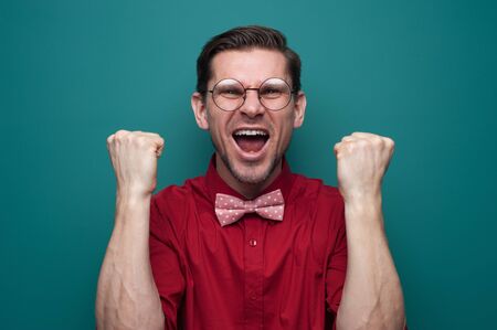 Portrait of a successful happy young manの写真素材