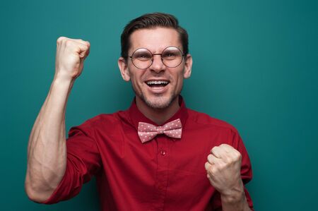 Portrait of a successful happy young manの写真素材