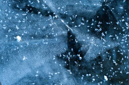 Top view white flakes of hoarfrostの写真素材