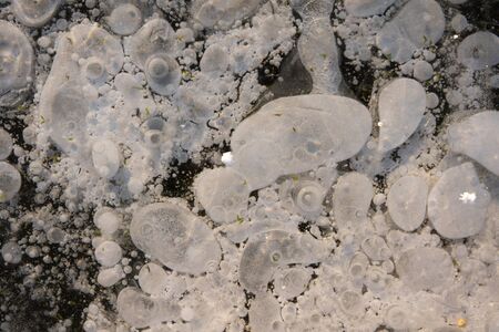 Wonderful white large and small air bubbles
