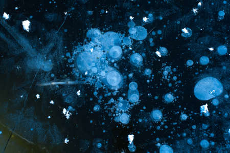 Top view white large and small air bubblesの写真素材