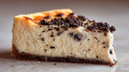cheesecake with chocolate chips on a white background. selective focusの素材