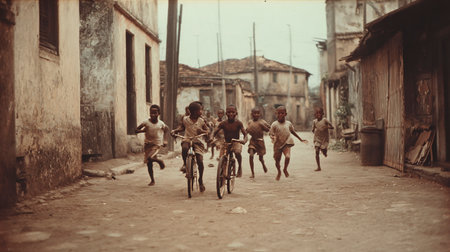 Unidentified Nepali men on a bicycle in Kathmandu, Nepal.の素材