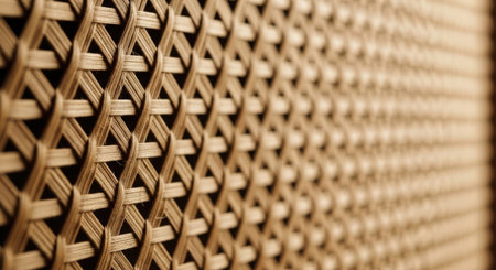 abstract background of a wooden wicker basket, close-upの素材